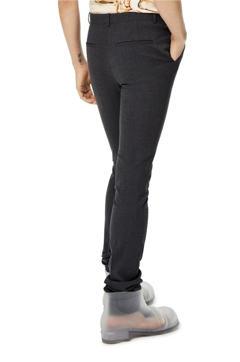 Pantalones Loewe Tailored skinny trousers in wool Hombre Charcoal | 439YBAZWX