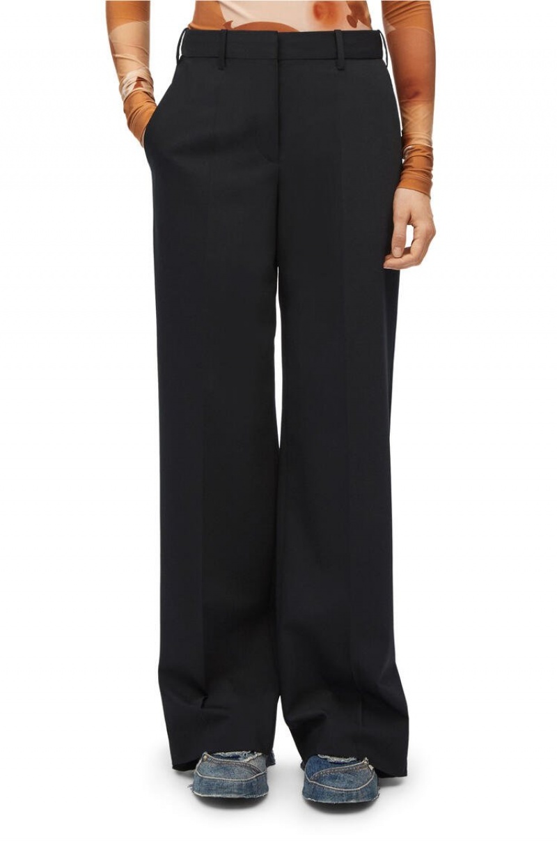 Pantalones Loewe Tailored trousers in wool Mujer Negras | 069BPRIYQ