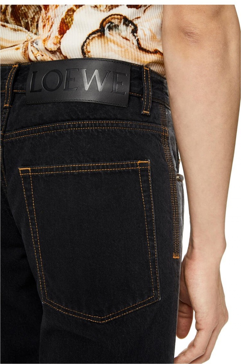 Pantalones Loewe Trousers in faded denim Hombre Negras | 149MQTXLP