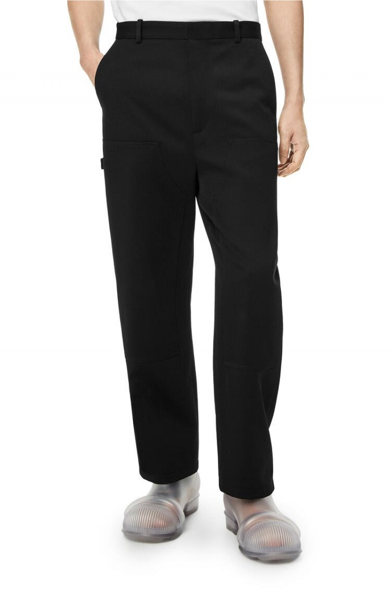 Pantalones Loewe Workwear trousers in wool Hombre Negras | 548QEMVBP