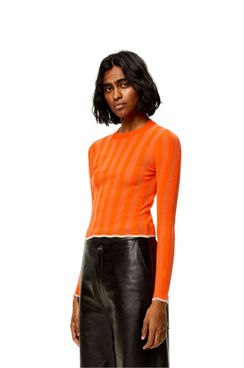 Prendas De Punto Loewe Anagram devore sweater in viscose Mujer Naranjas | 812ADOLIN