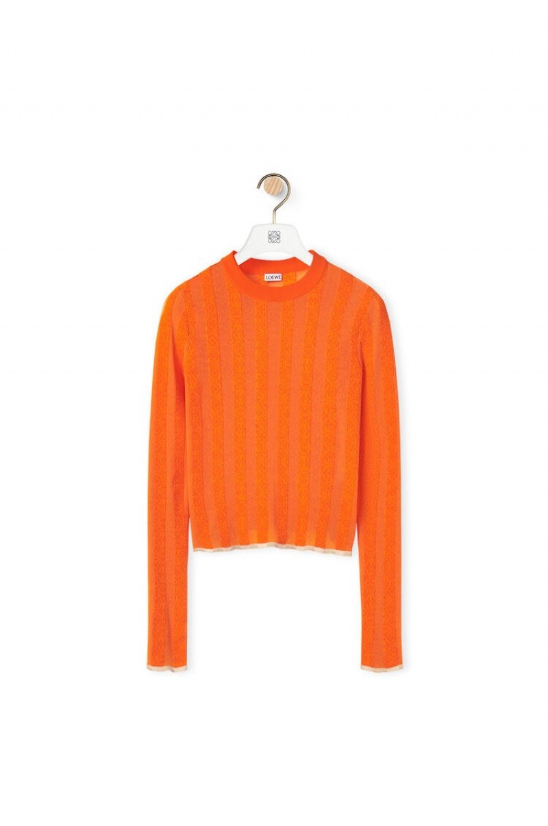 Prendas De Punto Loewe Anagram devore sweater in viscose Mujer Naranjas | 812ADOLIN