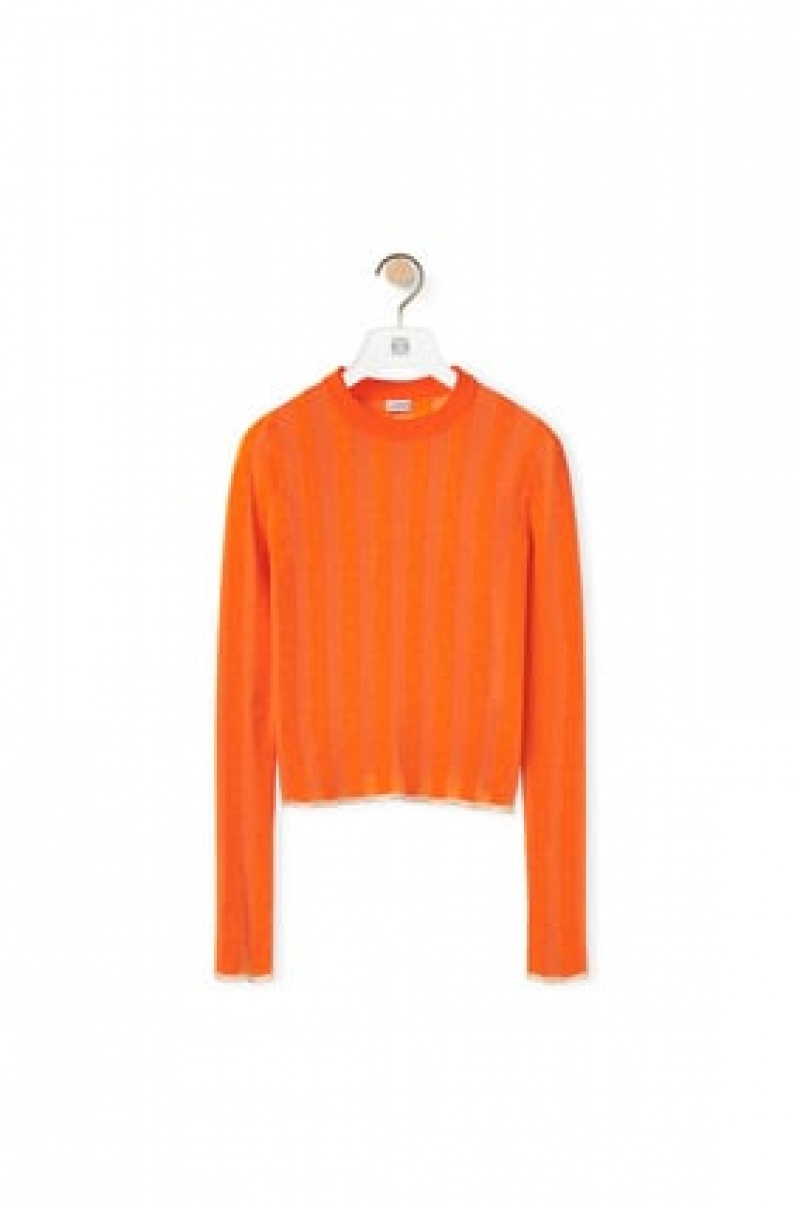 Prendas De Punto Loewe Anagram devore sweater in viscose Mujer Naranjas | 812ADOLIN