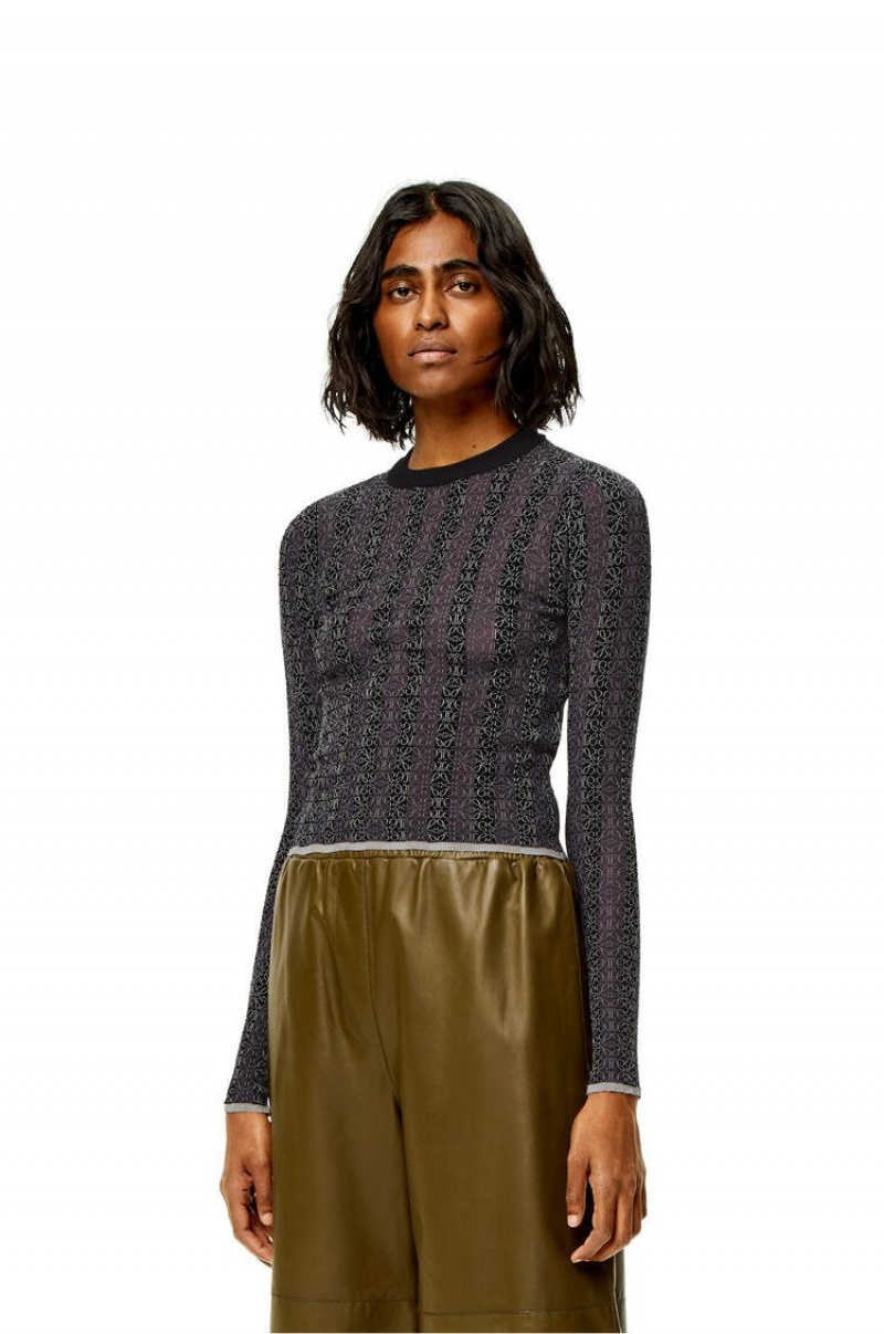 Prendas De Punto Loewe Anagram devore sweater in viscose Mujer Negras | 759SMYAPG