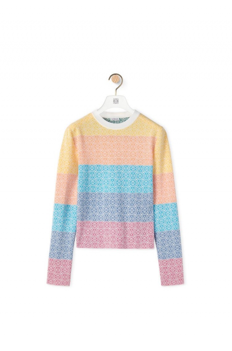 Prendas De Punto Loewe Anagram jacquard sweater in wool Mujer Multicolor | 351TQPBDS