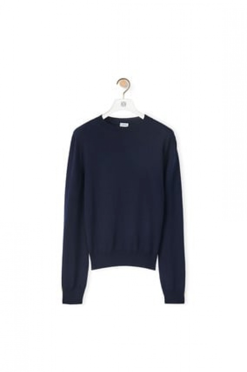 Prendas De Punto Loewe Anagram sweater in cashmere Mujer Azul Marino Azules | 371ZFOEWN