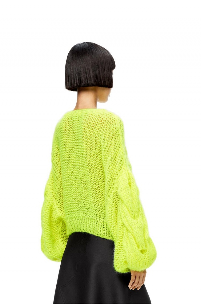 Prendas De Punto Loewe Anagram sweater in mohair Mujer Amarillo | 320RKMZQI