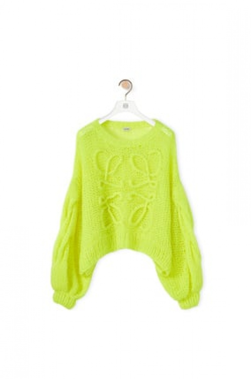 Prendas De Punto Loewe Anagram sweater in mohair Mujer Amarillo | 320RKMZQI