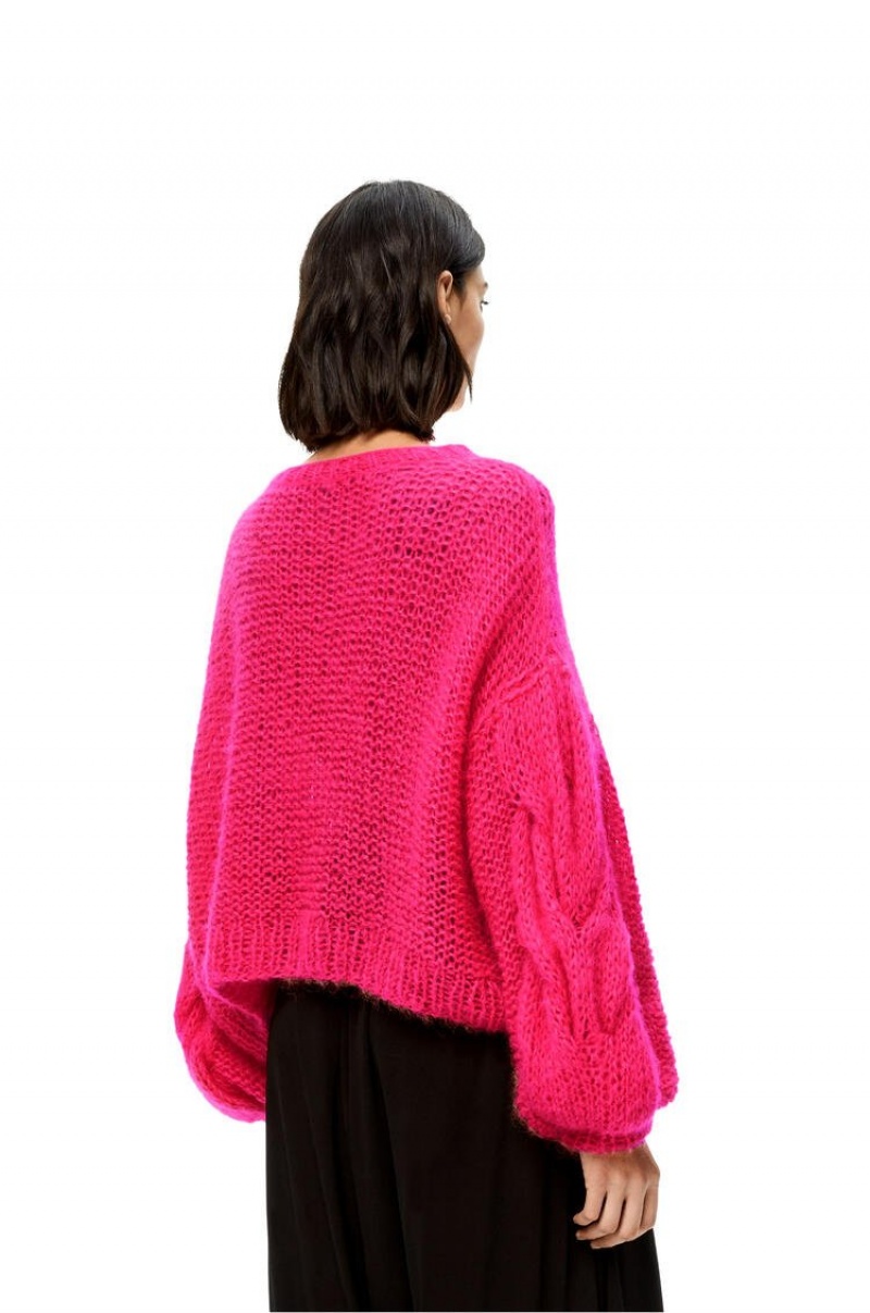 Prendas De Punto Loewe Anagram sweater in mohair Mujer Rosas | 264ZASNIT