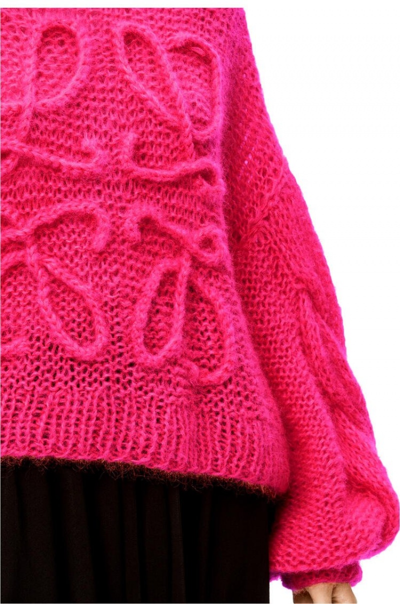 Prendas De Punto Loewe Anagram sweater in mohair Mujer Rosas | 264ZASNIT