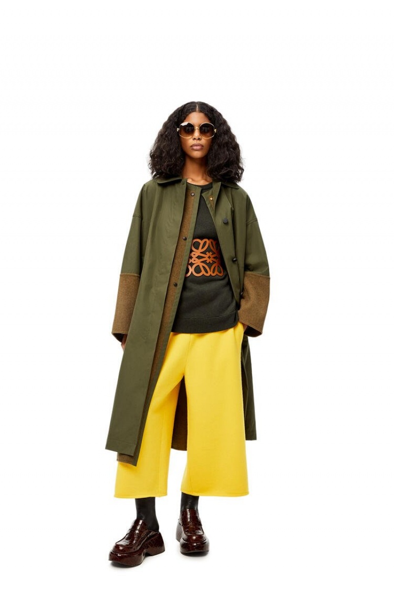 Prendas De Punto Loewe Knit trousers in cashmere Mujer Amarillo | 751ISGYKM