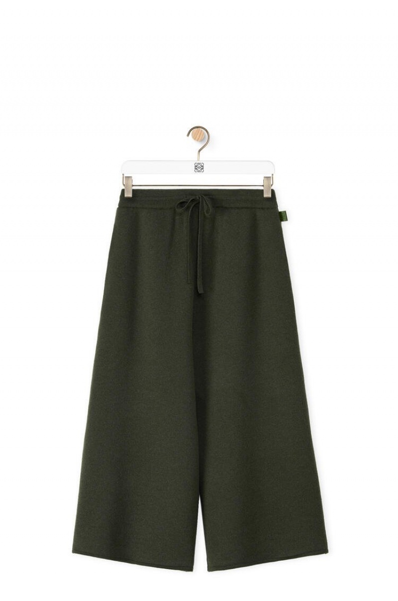 Prendas De Punto Loewe Knit trousers in cashmere Mujer Kaki Verde | 896ICZSXA