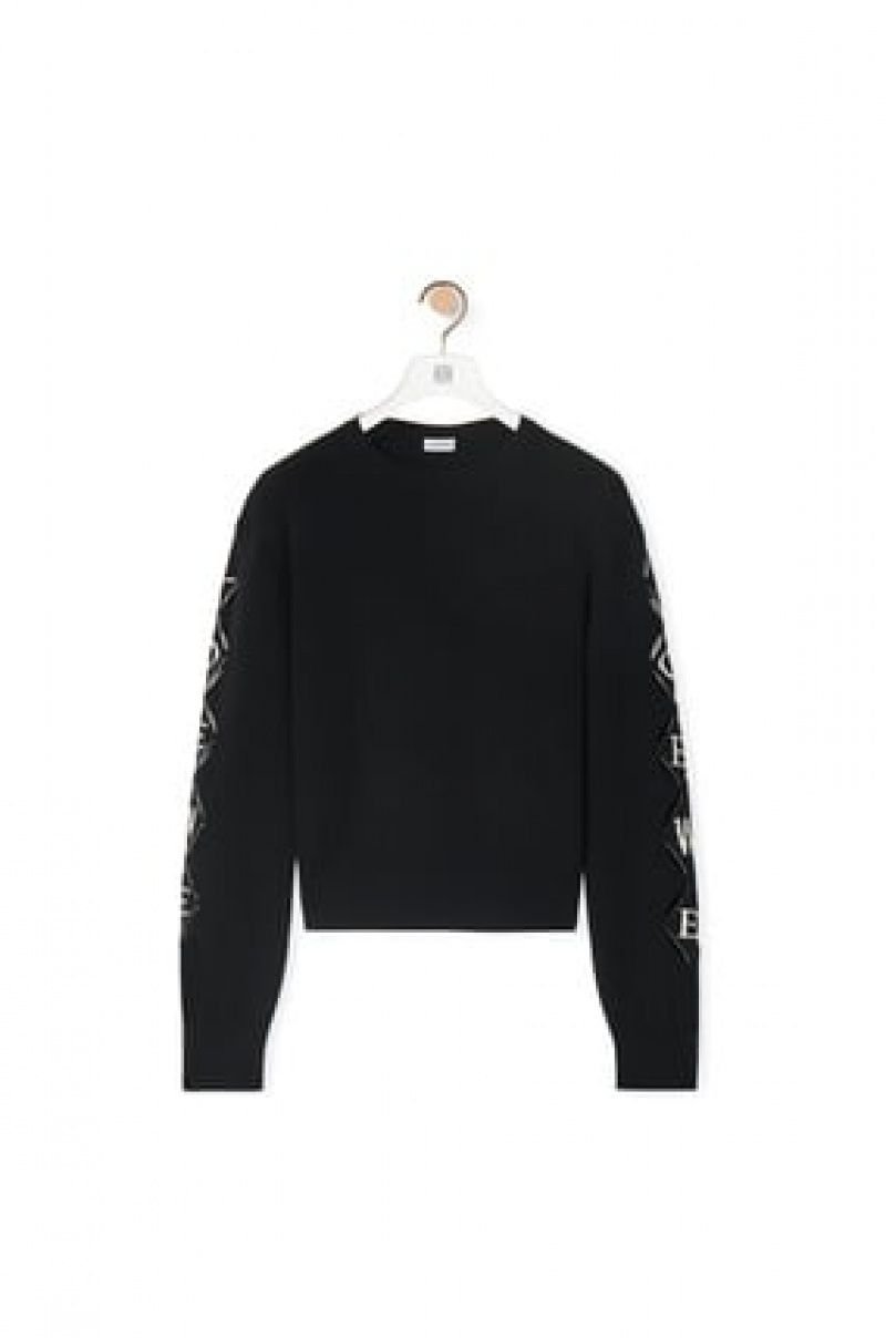 Prendas De Punto Loewe LOEWE cut-out sweater in wool Mujer Negras | 745IURZKT