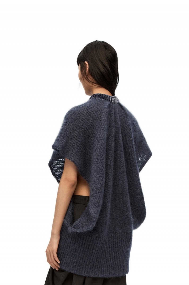 Prendas De Punto Loewe Oversize sweater in mohair Mujer Gris Oscuro | 036UWOSDQ