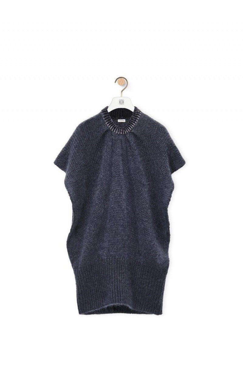 Prendas De Punto Loewe Oversize sweater in mohair Mujer Gris Oscuro | 036UWOSDQ