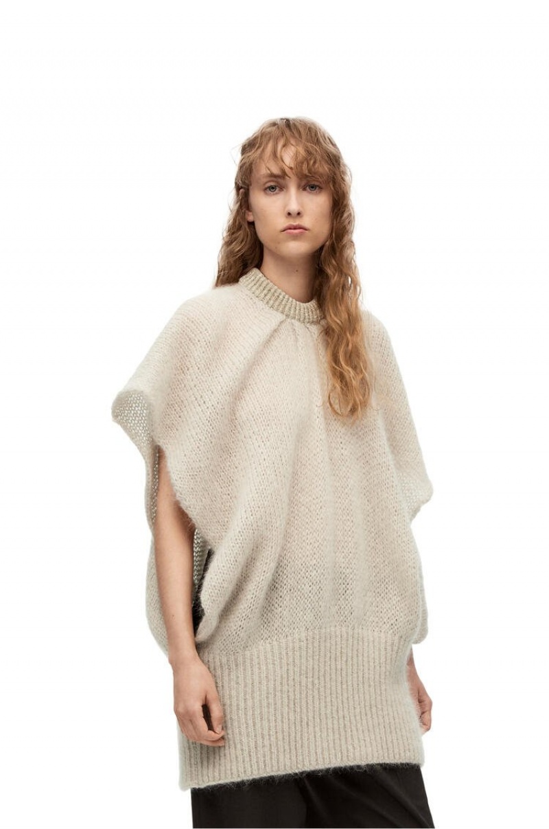 Prendas De Punto Loewe Oversize sweater in mohair Mujer Gris | 970MYCEZV