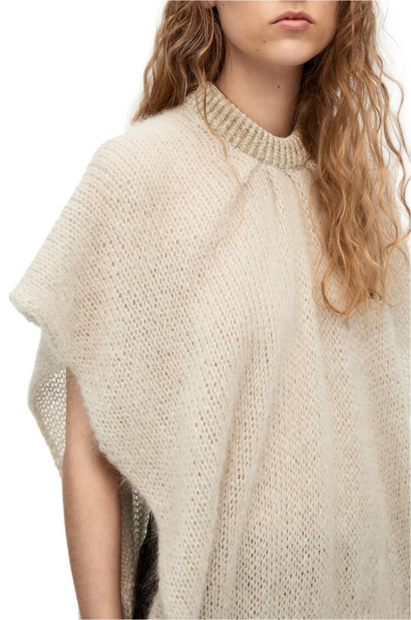 Prendas De Punto Loewe Oversize sweater in mohair Mujer Gris | 970MYCEZV