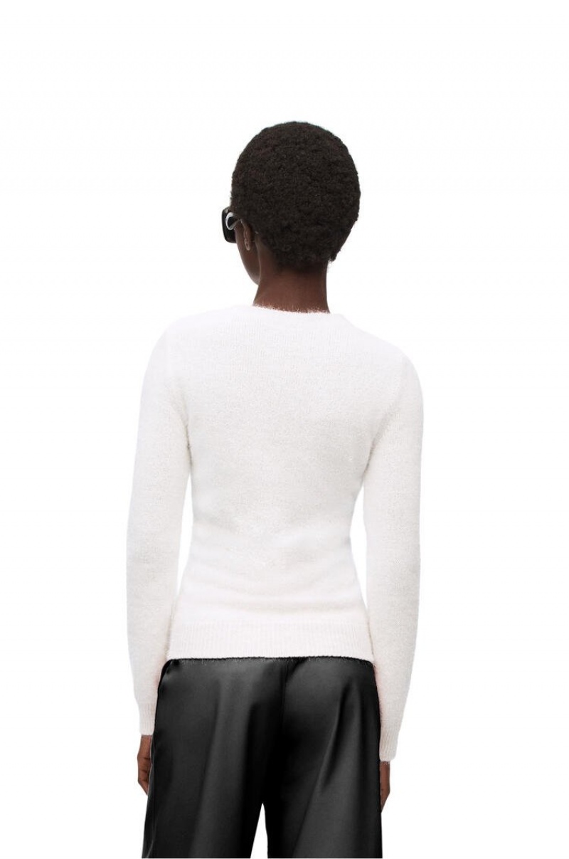 Prendas De Punto Loewe Sparkle sweater in viscose Mujer Blancas | 284OVPNBM