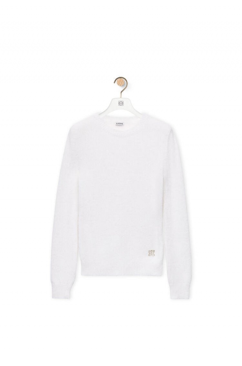 Prendas De Punto Loewe Sparkle sweater in viscose Mujer Blancas | 284OVPNBM