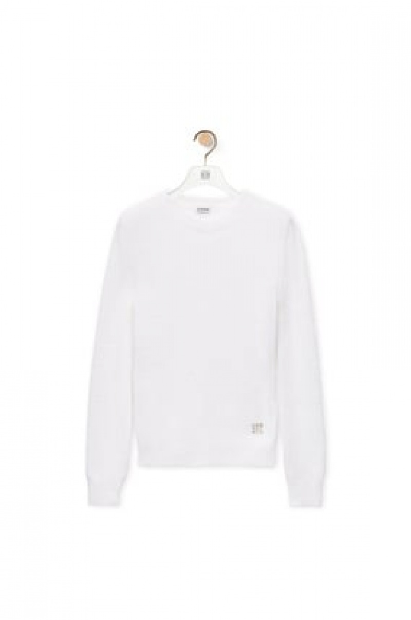 Prendas De Punto Loewe Sparkle sweater in viscose Mujer Blancas | 284OVPNBM