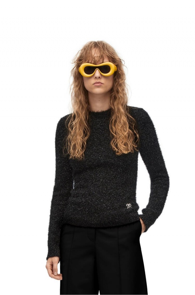 Prendas De Punto Loewe Sparkle sweater in viscose Mujer Negras | 610HSAYPI