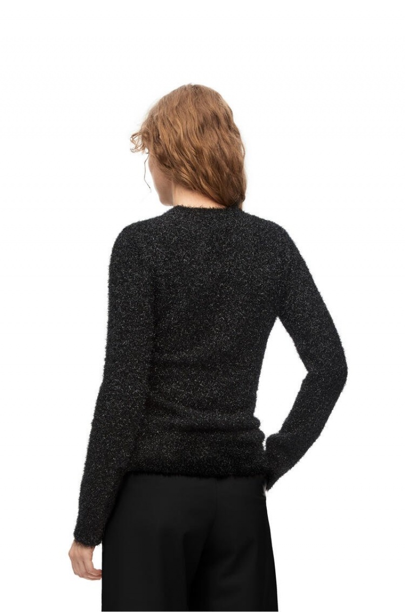 Prendas De Punto Loewe Sparkle sweater in viscose Mujer Negras | 610HSAYPI