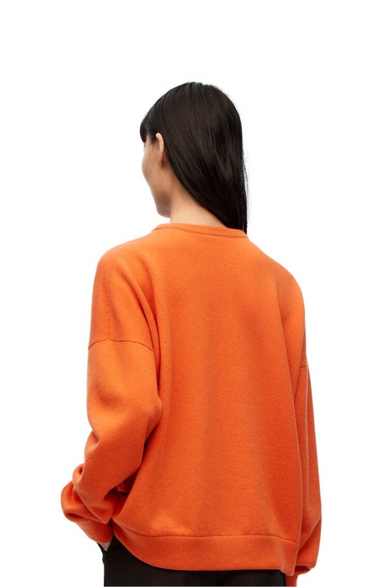 Prendas De Punto Loewe Sueter in cashmere Mujer Naranjas | 572BHEJRF