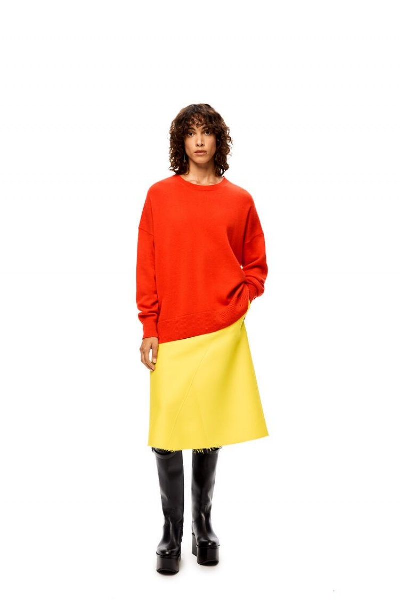 Prendas De Punto Loewe Sueter in cashmere Mujer Naranjas | 301EPSYWI