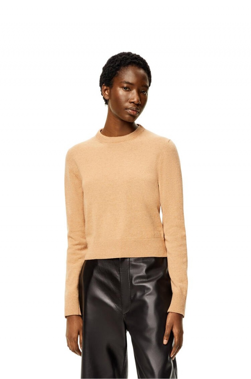 Prendas De Punto Loewe Twisted sweater in wool Mujer Camel | 046MYOLFJ