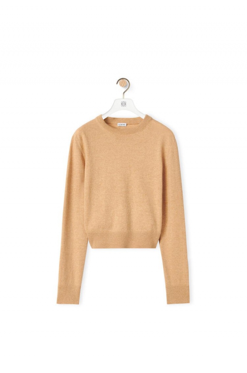 Prendas De Punto Loewe Twisted sweater in wool Mujer Camel | 046MYOLFJ