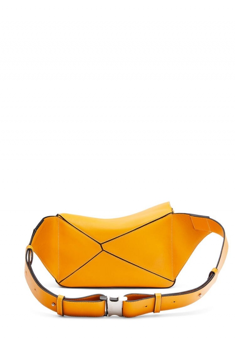 Riñonera Loewe Small Puzzle Bumbag in classic calfskin Hombre Sunflower | 654HMRZKJ