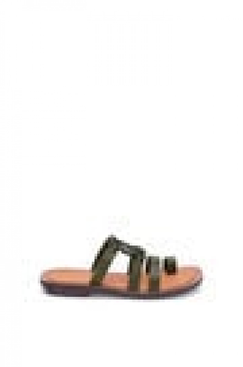 Sandalias Loewe Anagram mule in calfskin Mujer Verde Oscuro | 967CEWMYT