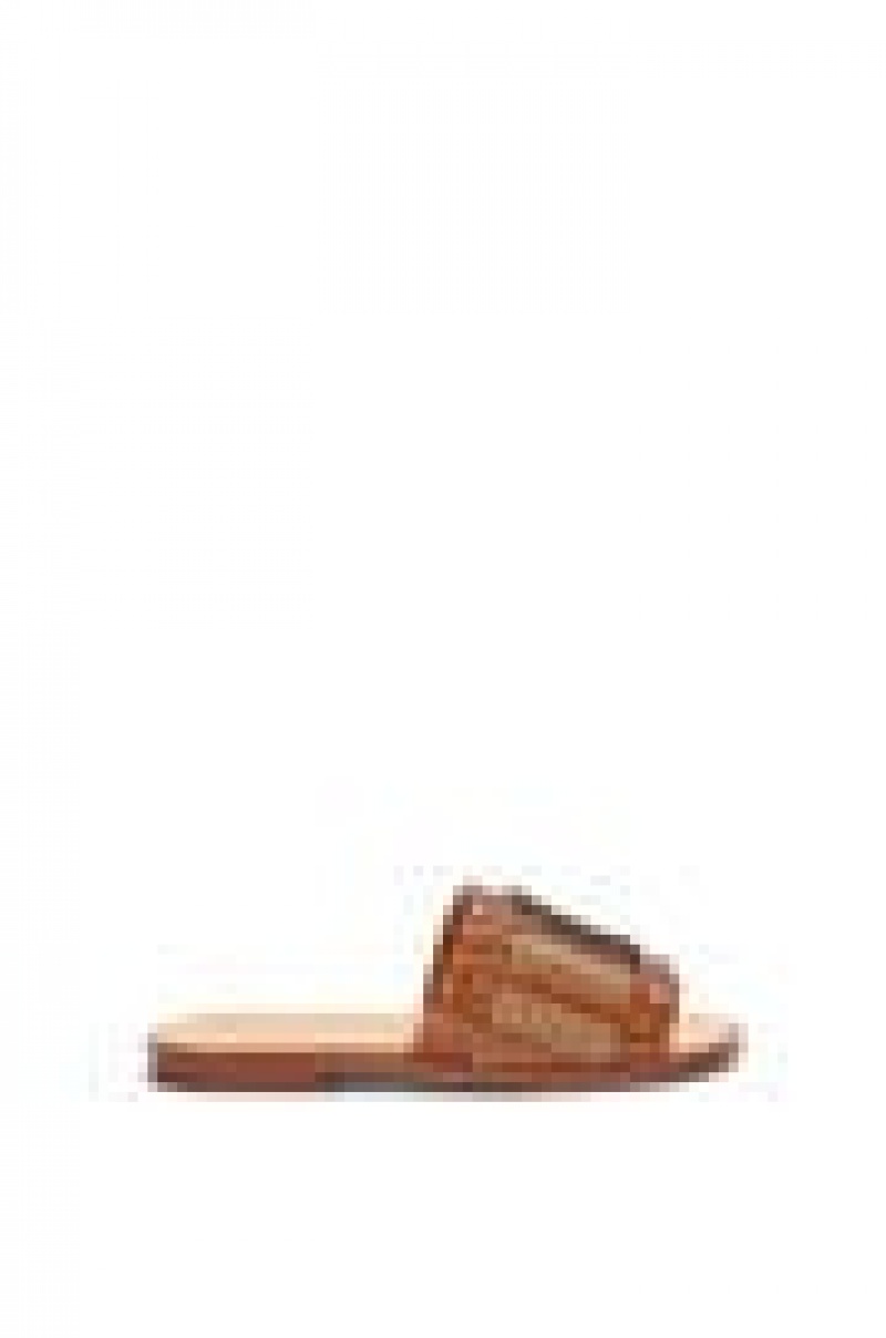 Sandalias Loewe Anagram woven slide in calfskin Mujer Tan / Natural | 380RMJBDO