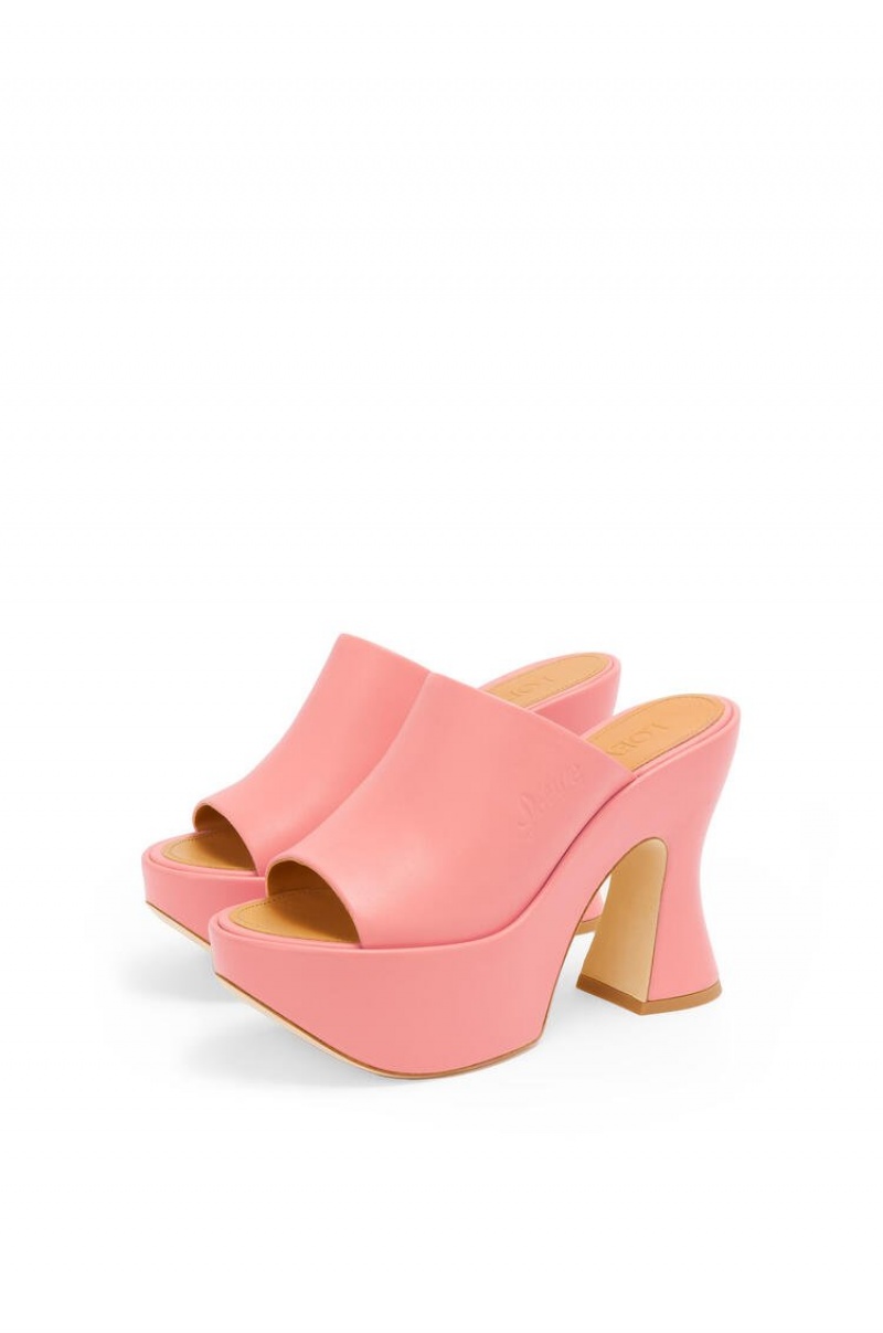 Sandalias Loewe Plataforma mule in lambskin Mujer Bubble Gum | 798PDMHCL