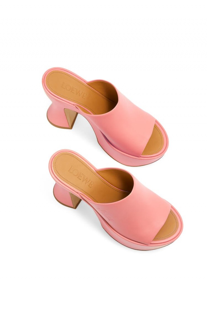 Sandalias Loewe Plataforma mule in lambskin Mujer Bubble Gum | 798PDMHCL