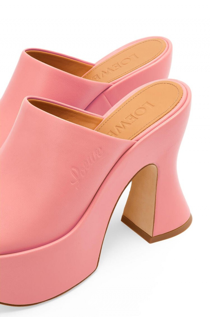 Sandalias Loewe Plataforma mule in lambskin Mujer Bubble Gum | 798PDMHCL