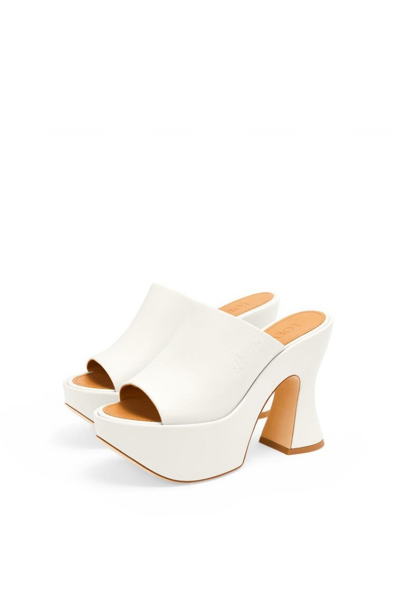 Sandalias Loewe Plataforma mule in lambskin Mujer Blancas | 967DUGQOS