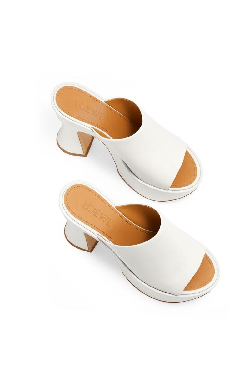 Sandalias Loewe Plataforma mule in lambskin Mujer Blancas | 967DUGQOS