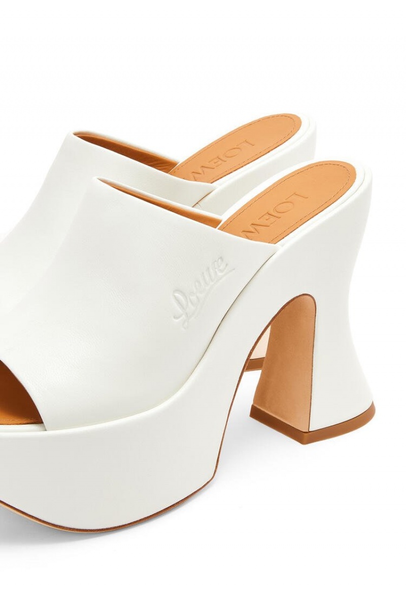 Sandalias Loewe Plataforma mule in lambskin Mujer Blancas | 967DUGQOS