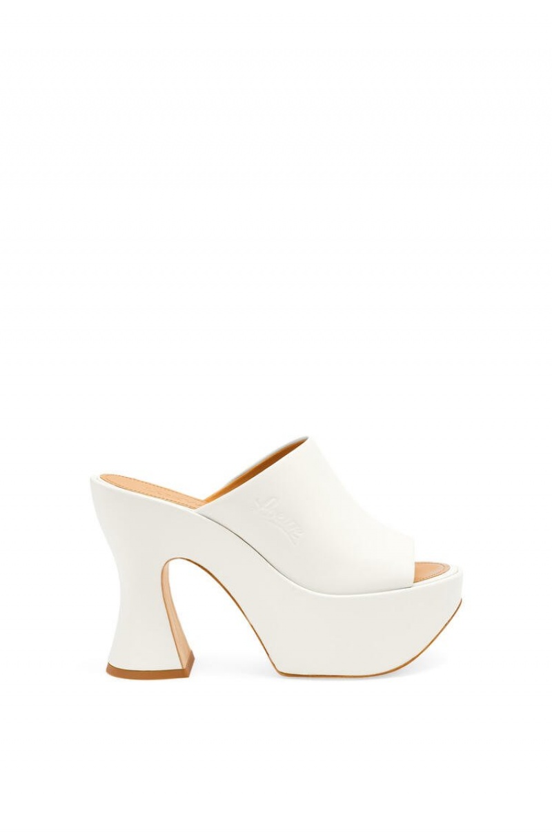 Sandalias Loewe Plataforma mule in lambskin Mujer Blancas | 967DUGQOS