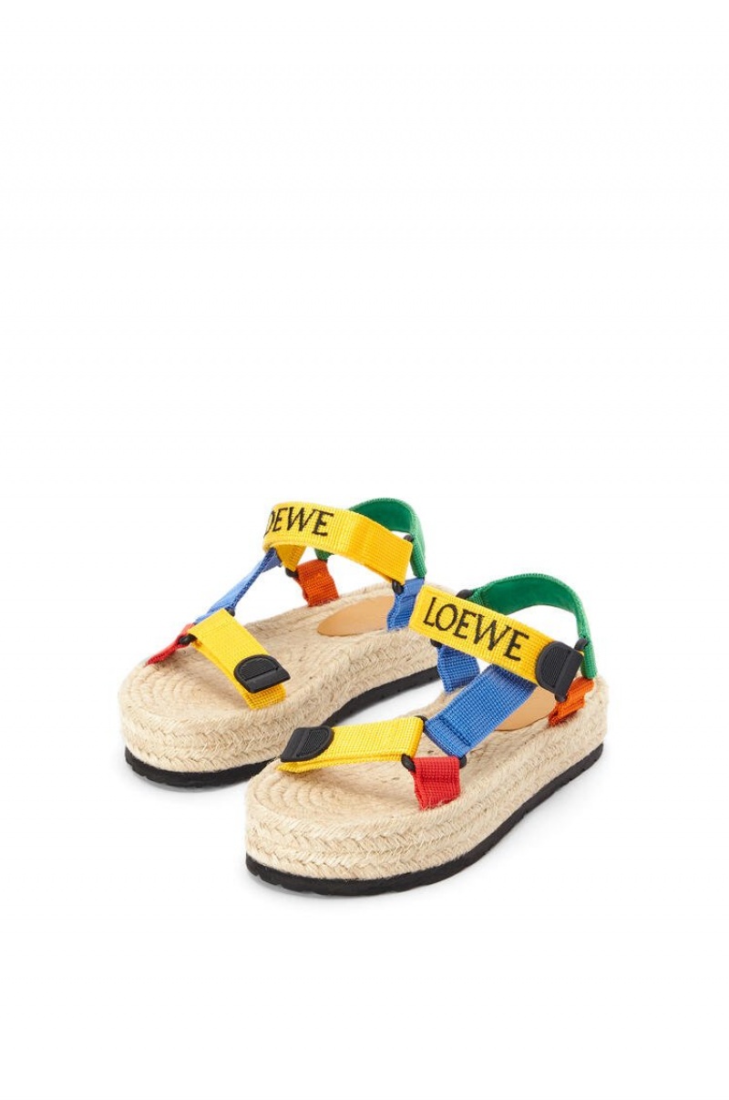 Sandalias Loewe Tiras espadrille in nylon Mujer Amarillo | 905BNWSAJ