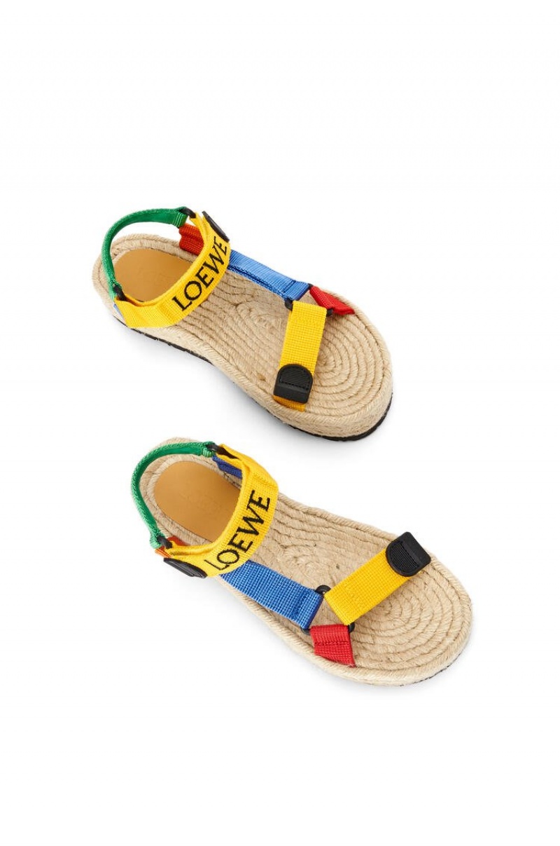 Sandalias Loewe Tiras espadrille in nylon Mujer Amarillo | 905BNWSAJ