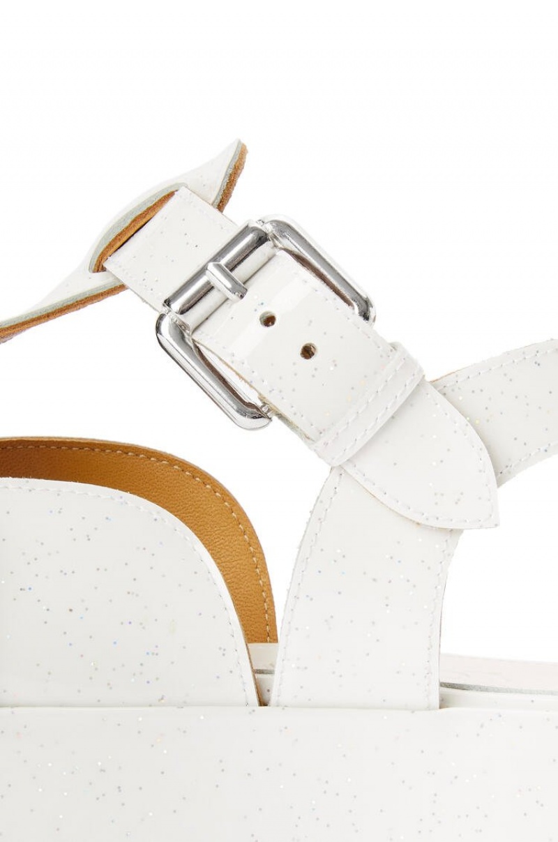 Sandalias Loewe Wedge sandal in calfskin Mujer Blancas | 705BNLQYE