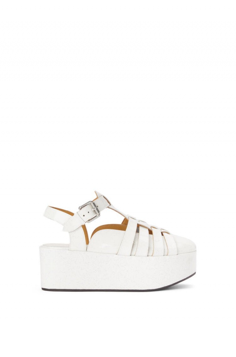 Sandalias Loewe Wedge sandal in calfskin Mujer Blancas | 705BNLQYE