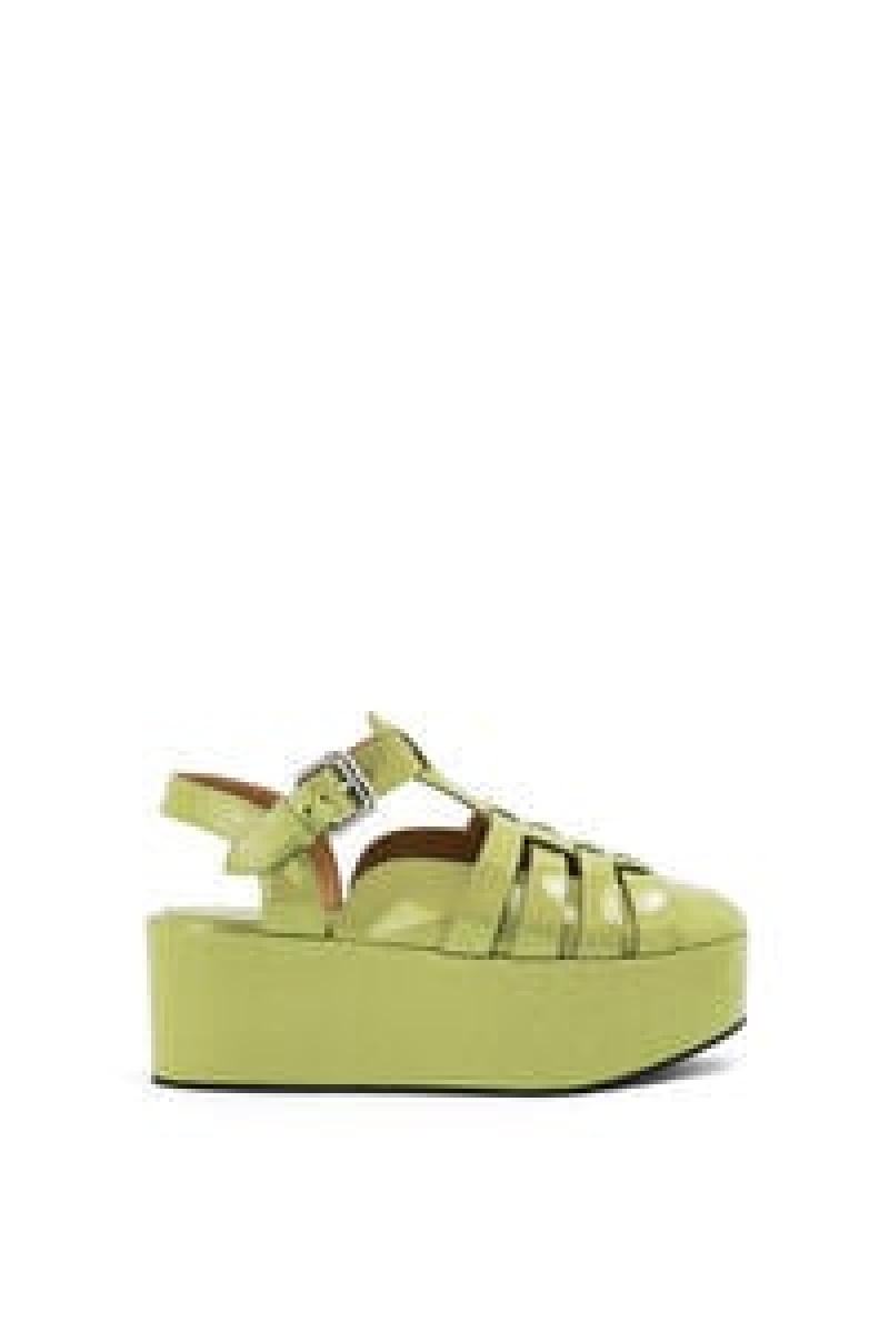 Sandalias Loewe Wedge sandal in calfskin Mujer Rosas | 608TWKCAF