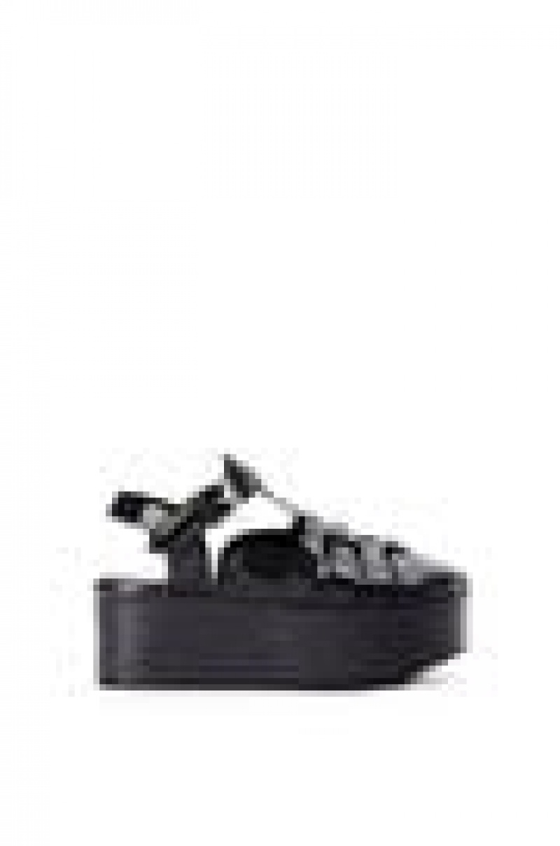 Sandalias Loewe Wedge sandal in calfskin Mujer Negras | 183SFJTZX