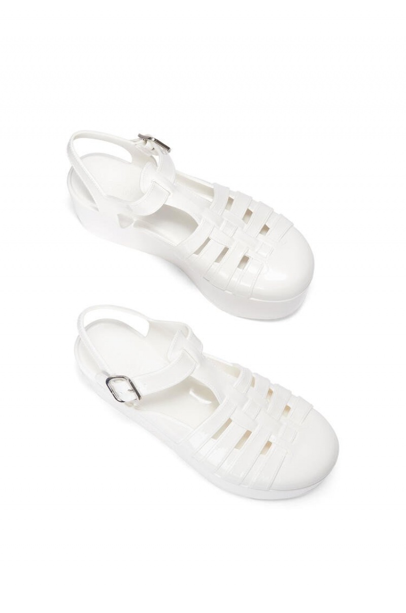 Sandalias Loewe Wedge sandal in rubber Mujer Blancas | 379PRVSUT