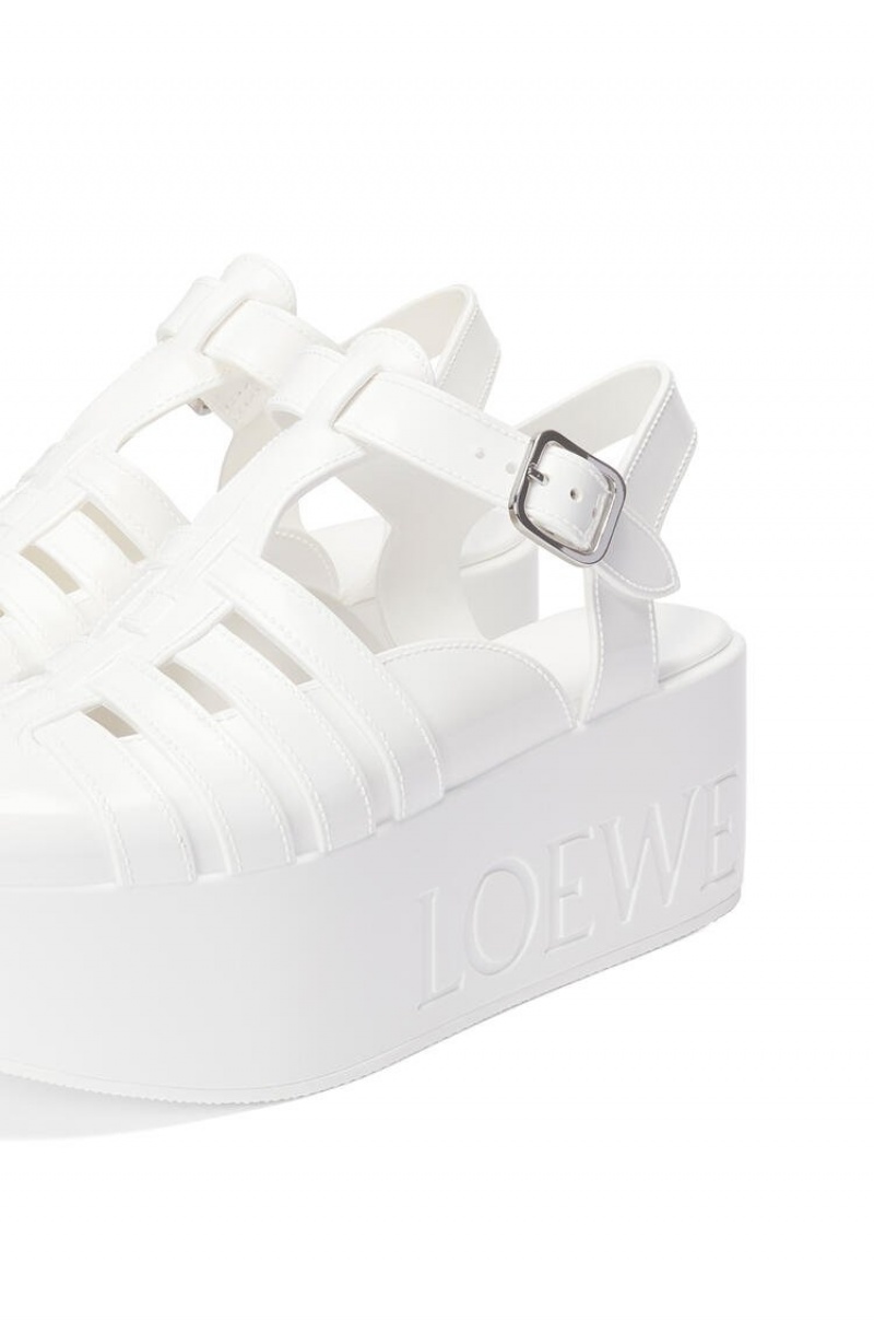 Sandalias Loewe Wedge sandal in rubber Mujer Blancas | 379PRVSUT