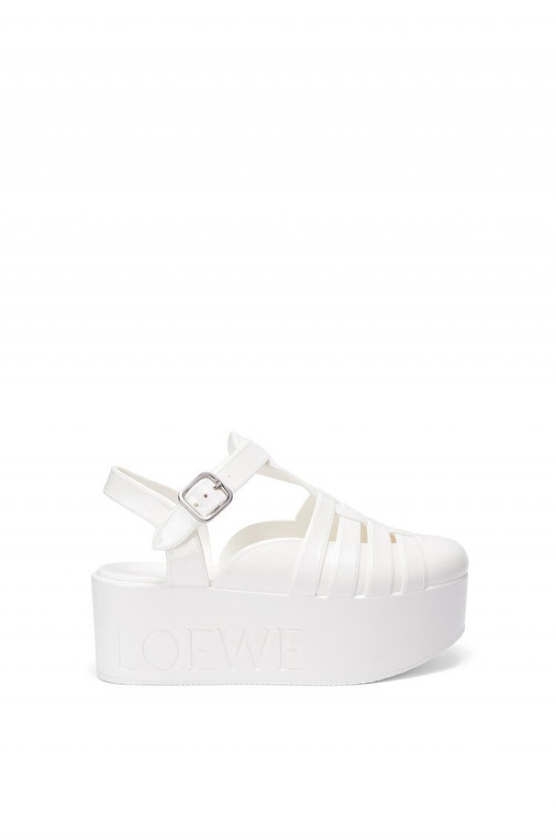 Sandalias Loewe Wedge sandal in rubber Mujer Blancas | 379PRVSUT