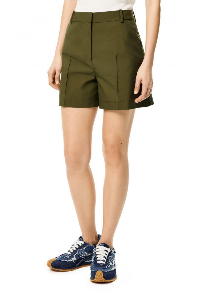 Short Loewe Cargo shorts in cotton Mujer Verde | 523HLFYNW